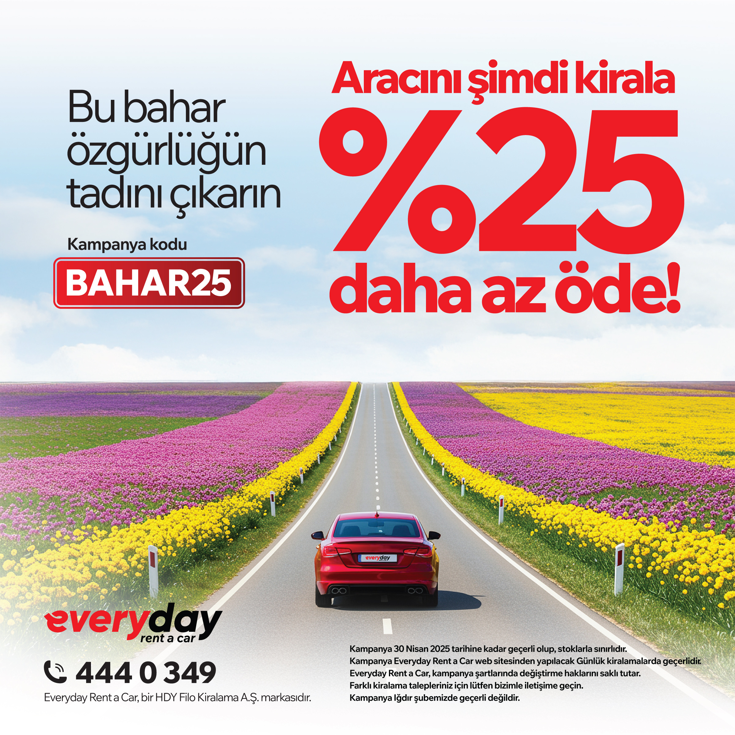 %25 İndirimli Araç Kiralama Kampanyası